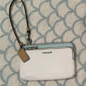 COACH leather wristlet style wallet. Used once. Like new